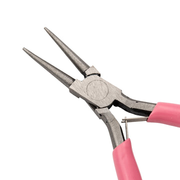 1pc, 12x7.6x0.9cm, Carbon Steel Jewelry Pliers, Round Nose Pliers in Pink